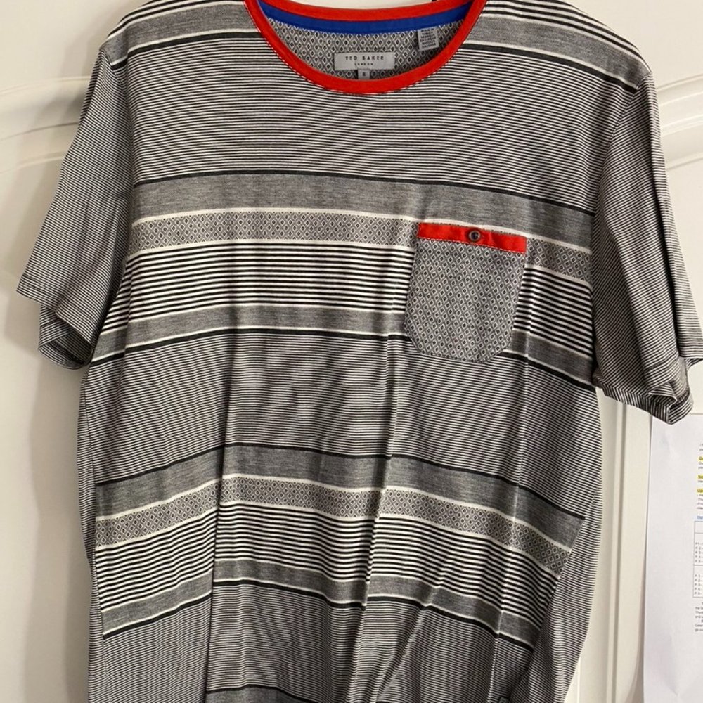 Ted Baker Pocket Stripped Men's T-shirt Size 6